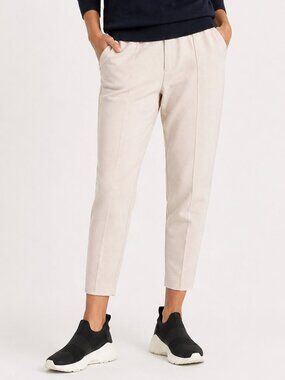 ATHLETA Venice High Rise Pintuck Cropped Pants Ivory Medium